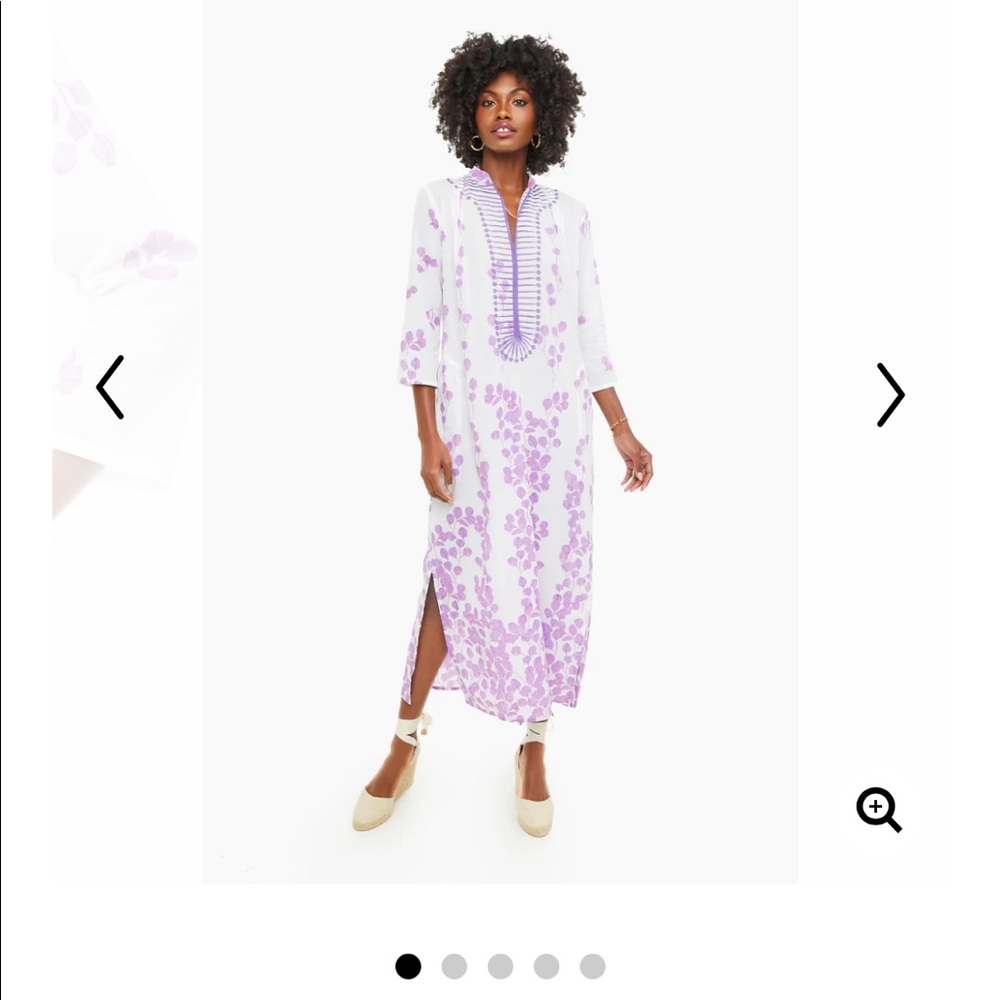 Tuckernuck Exclusive Lavender Leaf Clorinda Kaftan Dress NWT in XL